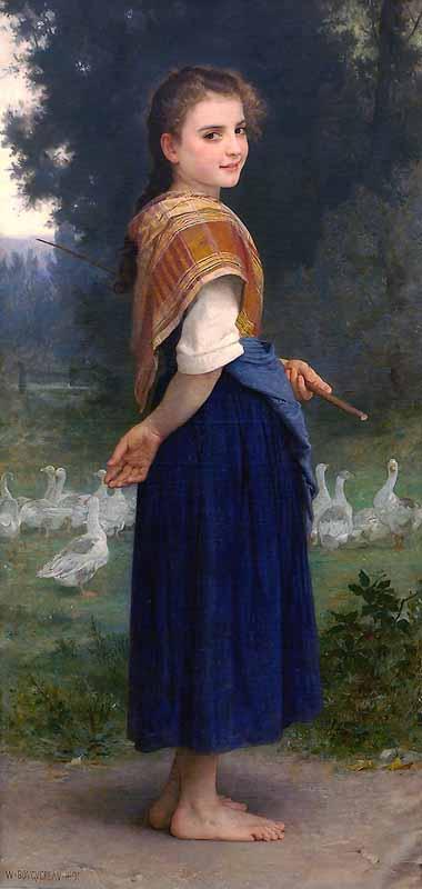 William-Adolphe Bouguereau The Goose Girl Sweden oil painting art